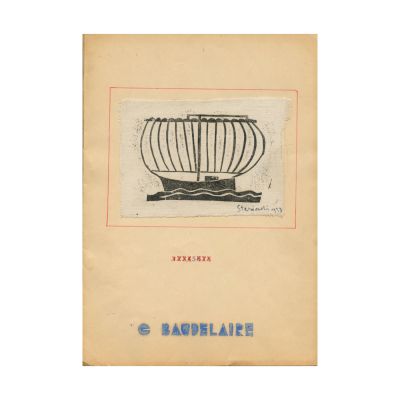 Volum cu poezii de C. Baudelaire, cu o gravură de J. Al. Steriadi și dedicații olografe pentru Henriette Stahl de la I. Pillat, T. Arghezi, I. Caraion