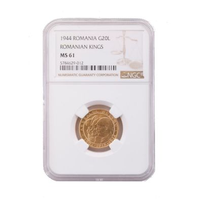 Ardealul nostru, 1944, monedă din aur gradată NGC-MS61