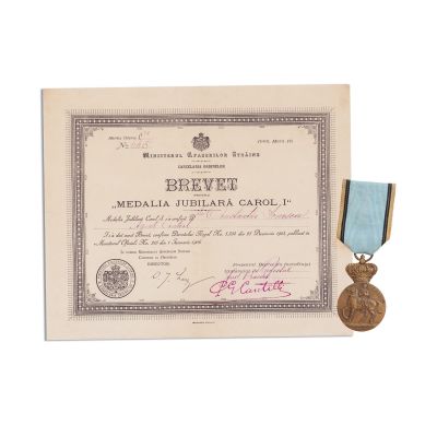 Constantin Ionescu, Medalia Jubiliară „Carol I” + brevet, 10 mai 1906