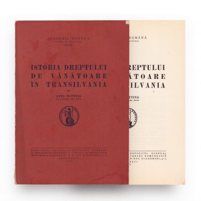 Otto Witting, Istoria dreptului de vânătoare în Transilvania, 1936