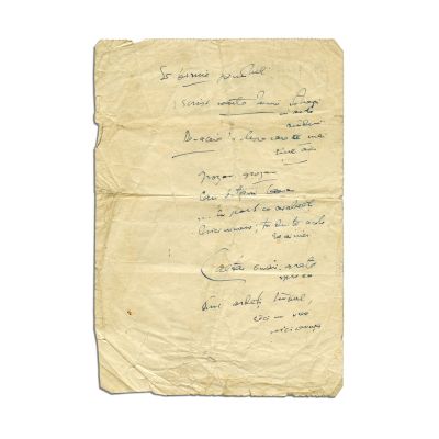 Nicolae Iorga, actul V din „Fratele păgân”, filă manuscris