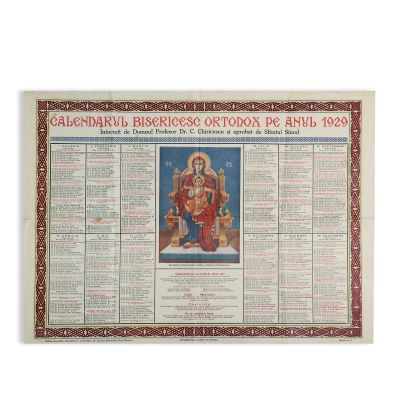 Calendarul Bisericesc Ortodox pe anul 1929