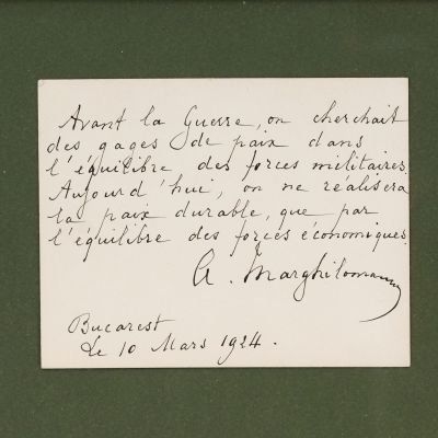 Alexandru Marghiloman, fotografie tip carte poștală + bilet