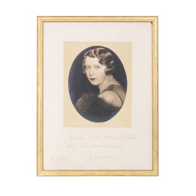Elena Lupescu, fotografie de mari dimensiuni, cu o amplă dedicație olografă, 25 ianuarie 1932 