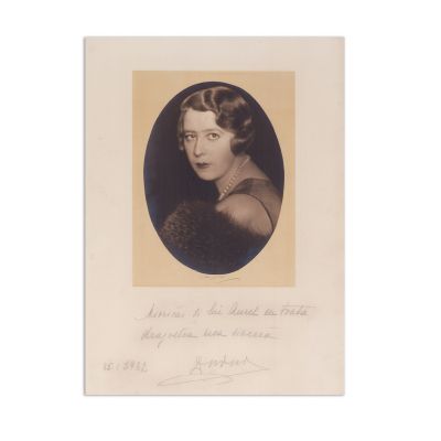Elena Lupescu, fotografie de mari dimensiuni, cu o amplă dedicație olografă, 25 ianuarie 1932 