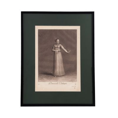 Jean Baptiste Vanmour, Demoiselle Valaque, gravură în cupru, 1714 - piesă rară