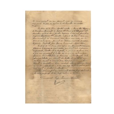Manuscrisul unui Raport de mare întocmit de comandantul navei Turnu-Severin, 1916