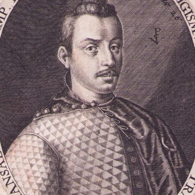 Sigismund Báthory, principele Transilvaniei, gravură în cupru, gravor Crispijn van de Passe