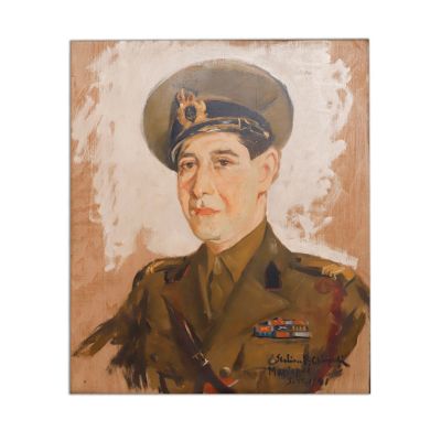 Stelian Popescu Ghimpați, Constantin „Bibi” Costăchescu, ulei pe carton, 1941