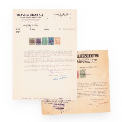 Korn Ioan, două certificate „Transcontinent” și „Hansa-Română”, 1948-1949
