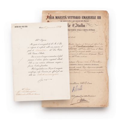 George Matei Cantacuzino, brevet al ordinului „Coroana Italiei”, 1923