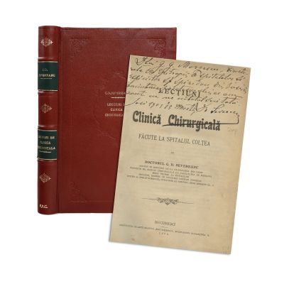 Constantin. D. Severeanu, Lecții de clinică chirurgicală, 1900, cu dedicație olografă