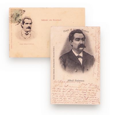 Mihai Eminescu, două fotografii tip carte poștală, 1903-1904