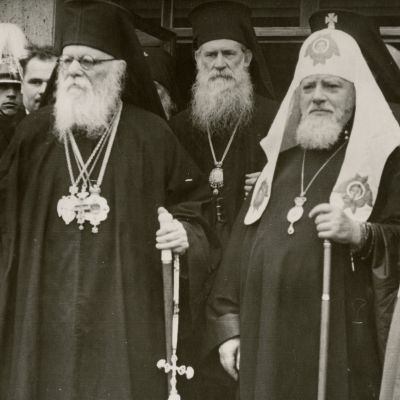 Vizita Patriarhului Alexei I al Moscovei în România, fotografie de epocă, 1947