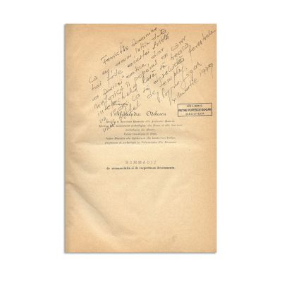 Gr. G. Tocilescu, Dacia înainte de romani, 1880, cu dedicația lui Petre Popescu Gogan