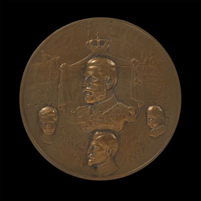 Medalie din bronz patinat „Carol I”, gravor Carniol Fiul, 1905