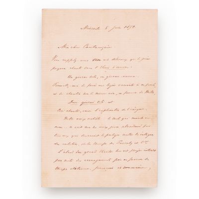 Vasile Alecsandri, scrisoare pentru Ioan Alexandru (Zizine) Cantacuzino, 5 iunie 1872
