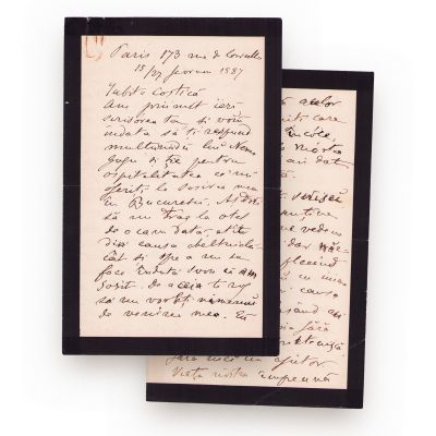 Alexandru Odobescu, scrisoare pentru Constantin Cardaș, 15/27 februarie 1887