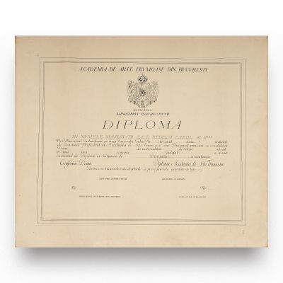 Fred Micos, Academia de Arte Frumoase, diplomă + proiect de diplomă, anii ‘40
