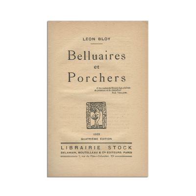 Léon Bloy, Belluaires et Porchers, 1922, cu semnătura olografă a lui Mircea Eliade