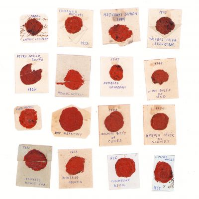 Colecție de 34 amprente sigilare în ceară din nordul Transilvaniei, 1797-1880