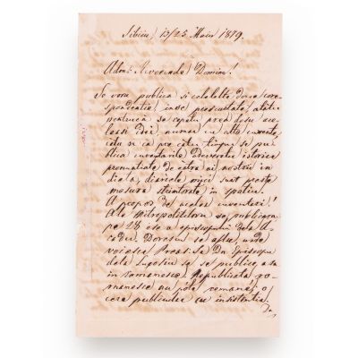George Barițiu, scrisoare olografă, 13/25 mai 1879