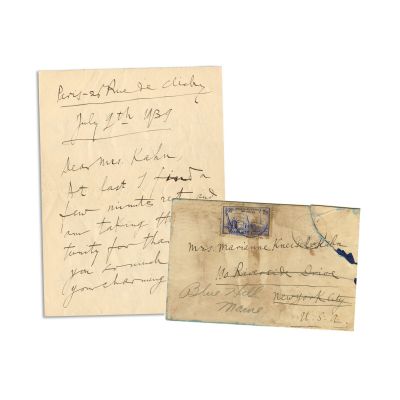 George Enescu, scrisoare pentru Marianne Kneisel, 9 iulie 1939