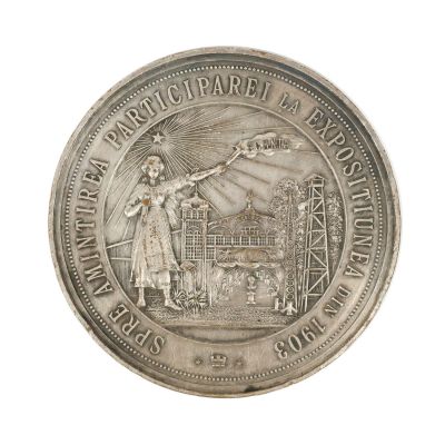 Congresul și Expozitia din București, medalie din argint, gravorii Radivon și Carniol, 1903