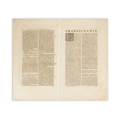 Harta Transilvaniei, gravură colorată manual, 1643, gravor Willem și Joan Blaeu