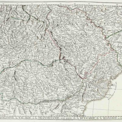 P. Santini, Harta Moldovei, Valahiei și Transilvaniei, gravură în cupru, 1777