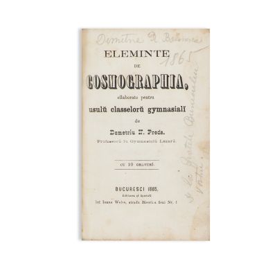 Demetriu N. Preda, Elemente de cosmographie, 1865