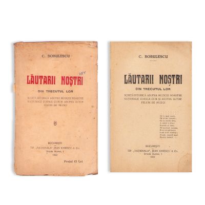 C. Bobulescu, Lăutarii noștri, 1922