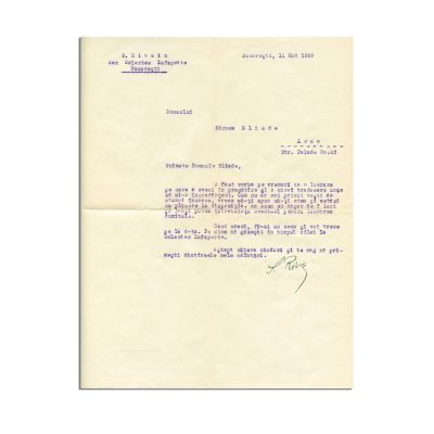 S. Rivain, scrisoare pentru Mircea Eliade, 11 mai 1939