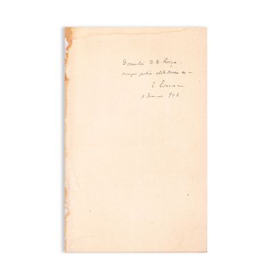 Anonymus Notarius, Ș. Cioculescu, P. Constantinescu, Perpessicius, V. Streinu, T. Vianu, E. Lovinescu, 1942, cu dedicația lui E. Lovinescu pentru D. D. Roșca