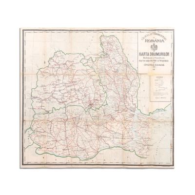 Harta drumurilor din România și Transilvania practicabile pentru automobile, 1912