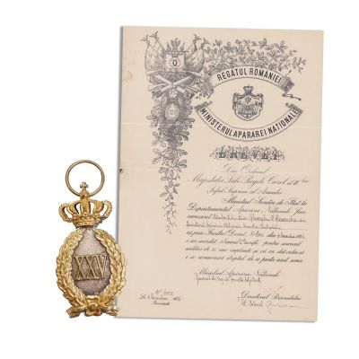 Gheorghiu Alexandru, brevet + Semnul Onorific pentru XXV ani de serviciu militar