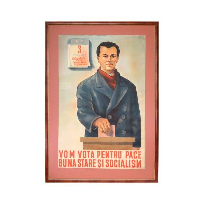 Afiș de propagandă al alegerilor din 3 decembrie 1950, de mari dimensiuni