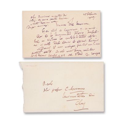 Nicolae Iorga, scrisoare de mici dimensiuni expediată lui C. Marinescu, 25 februarie 1929