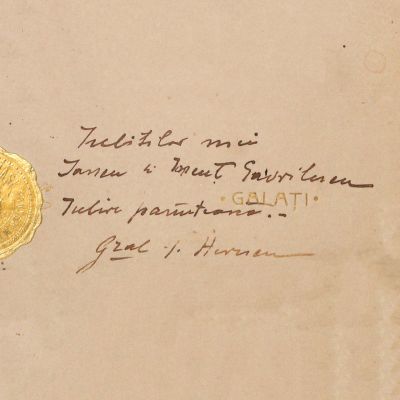 General Ioan Herescu, fotografie de epocă, cu dedicație olografă