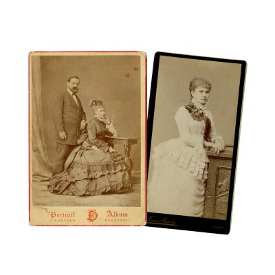 Grigore și Maria Capșa, două fotografii de cabinet, Franz Mandy și Franz Duschek