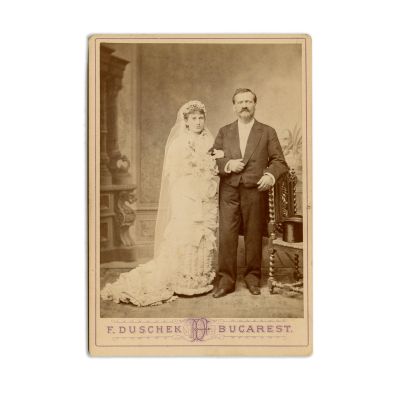 Constantin Capșa și Ecaterina, două fotografii de cabinet, atelier Franz Duschek