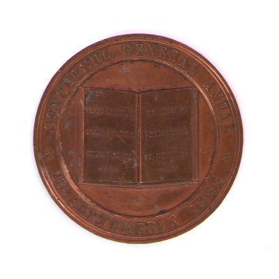 „Societatea Cooperativă a Constructorilor și Meseriașilor Români”, 18 septembrie 1883, medalie din cupru