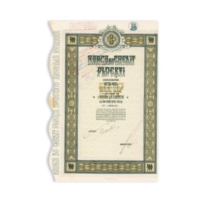 Banca de Credit Ploești, acțiune la purtător în valoare de 500 lei