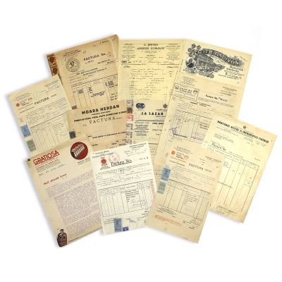 „Moara Herdan”, „Librăria Școalelor” C. Sfetea, „Th. Radivon”, colecție de 11 facturi