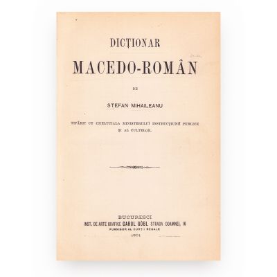 Ștefan Mihăileanu, Dicționar macedo-român, 1901