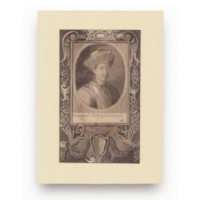 Sigismund Báthory principele Transilvaniei, gravură în cupru, gravor Johann Friedrich Rosbach, cca. 1721-1722