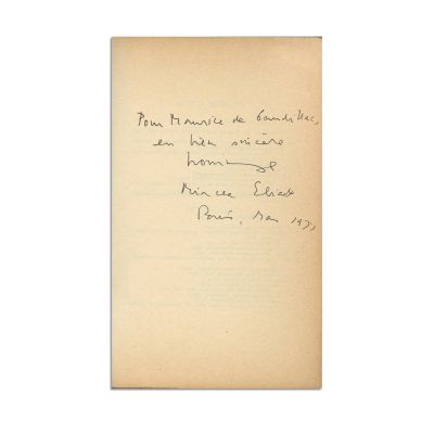 Mircea Eliade, Histoire des croyance et des idées religieuses, 3 volume, cu dedicație pentru Maurice de Gandillac
