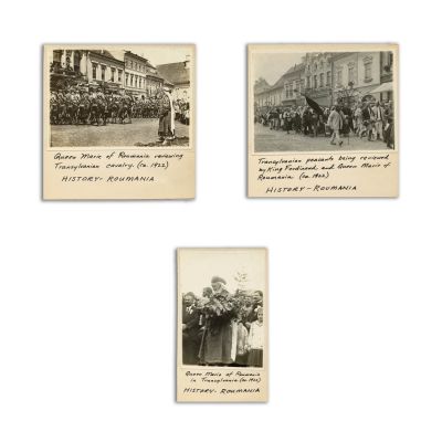 Regina Maria și regele Ferdinand în turneul transilvănean, trei fotografii de epocă, 1919, fotograf Merl La Voy