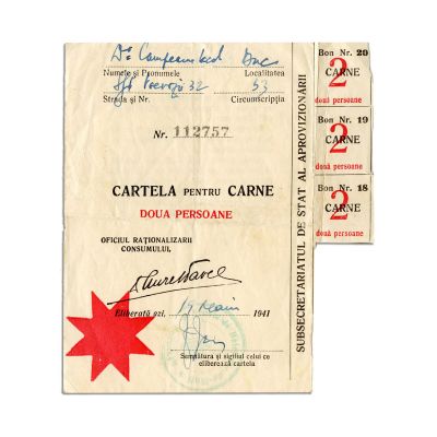 Două cartele pentru alimente, 1941-1942