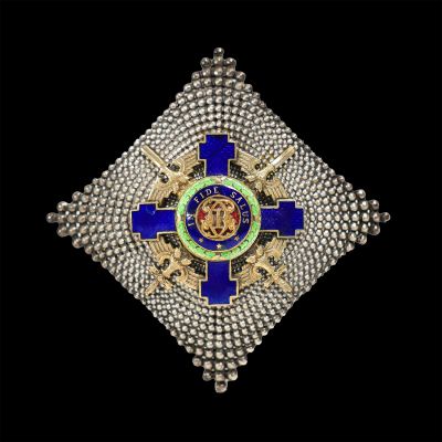 Placa ordinului „Steaua României”, clasa I, pentru militari pe timp de pace, model 1938, bijutier Weiss